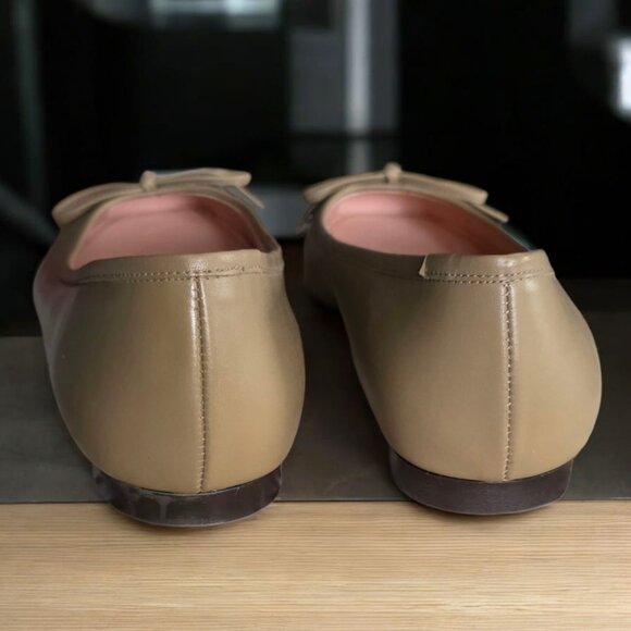 NWOT TALBOTS  (10M)  Ballet Flats Low Heel in Tan Pretty Bow Cap Toe Flats - Picture 5 of 7
